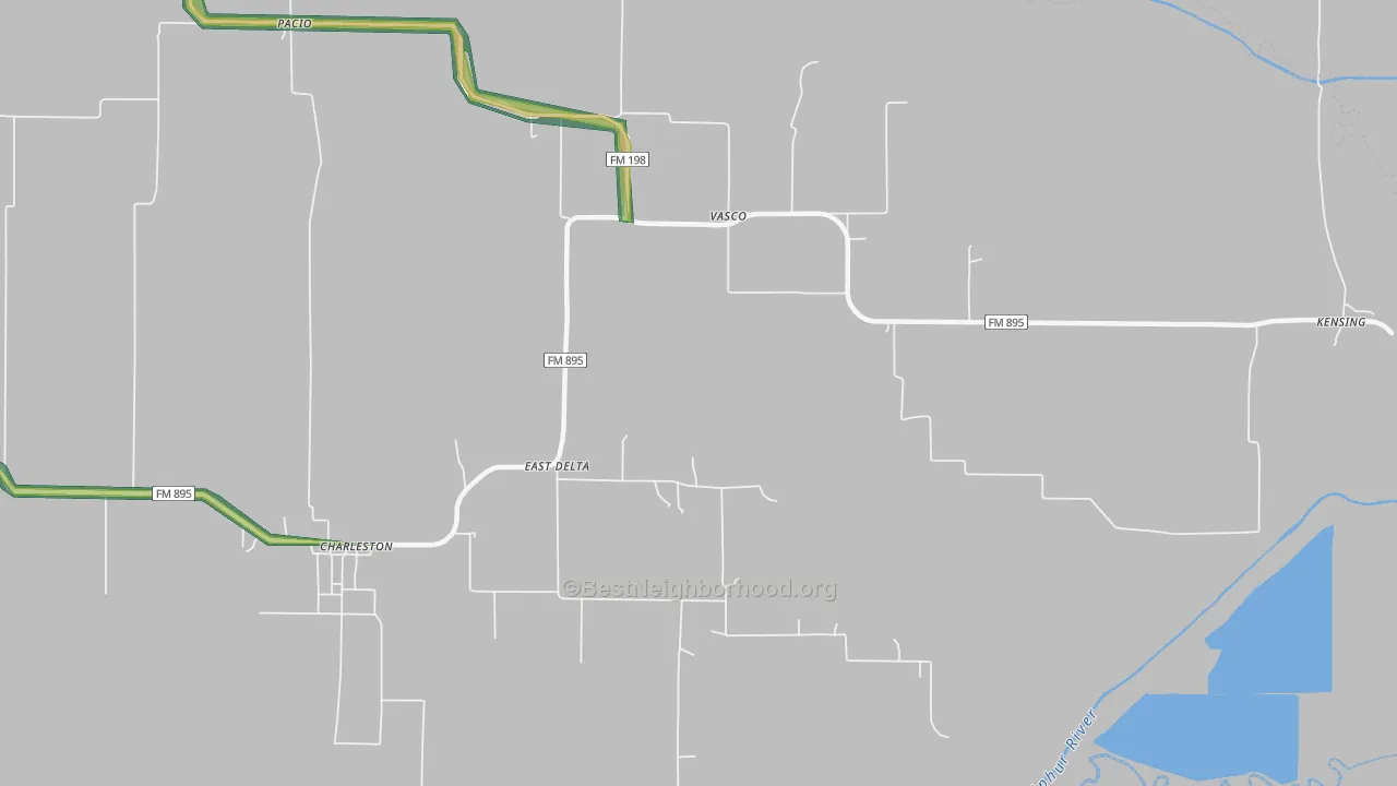 Vasco, TX Map of Noise Levels in Vasco