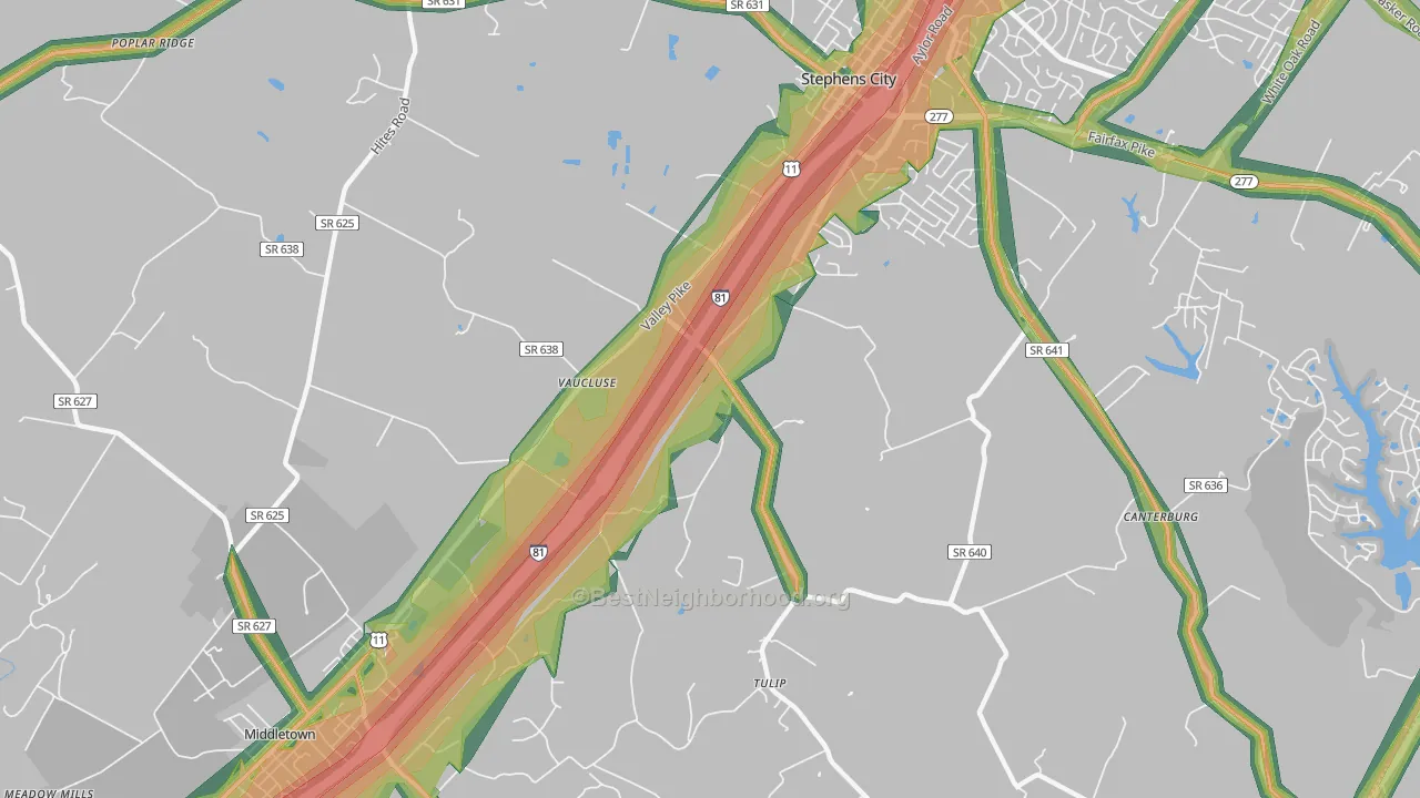 Vaucluse, VA Map of Noise Levels in Vaucluse