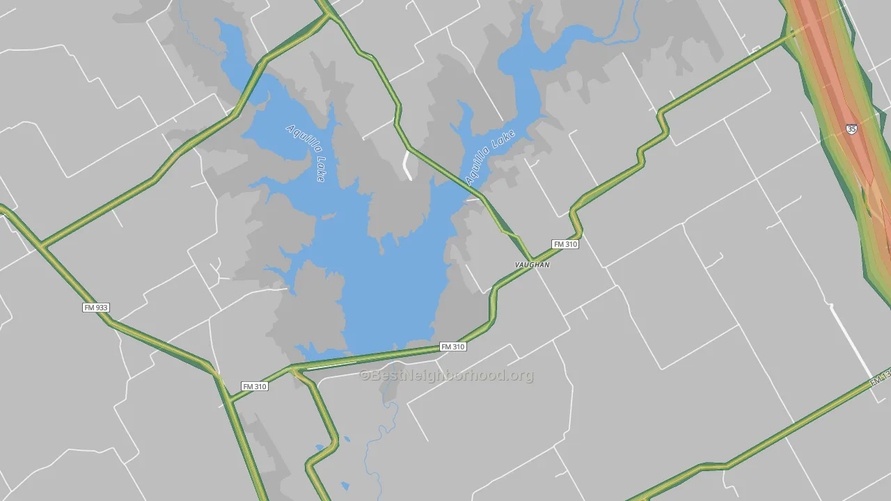 Vaughan, TX Map of Noise Levels in Vaughan