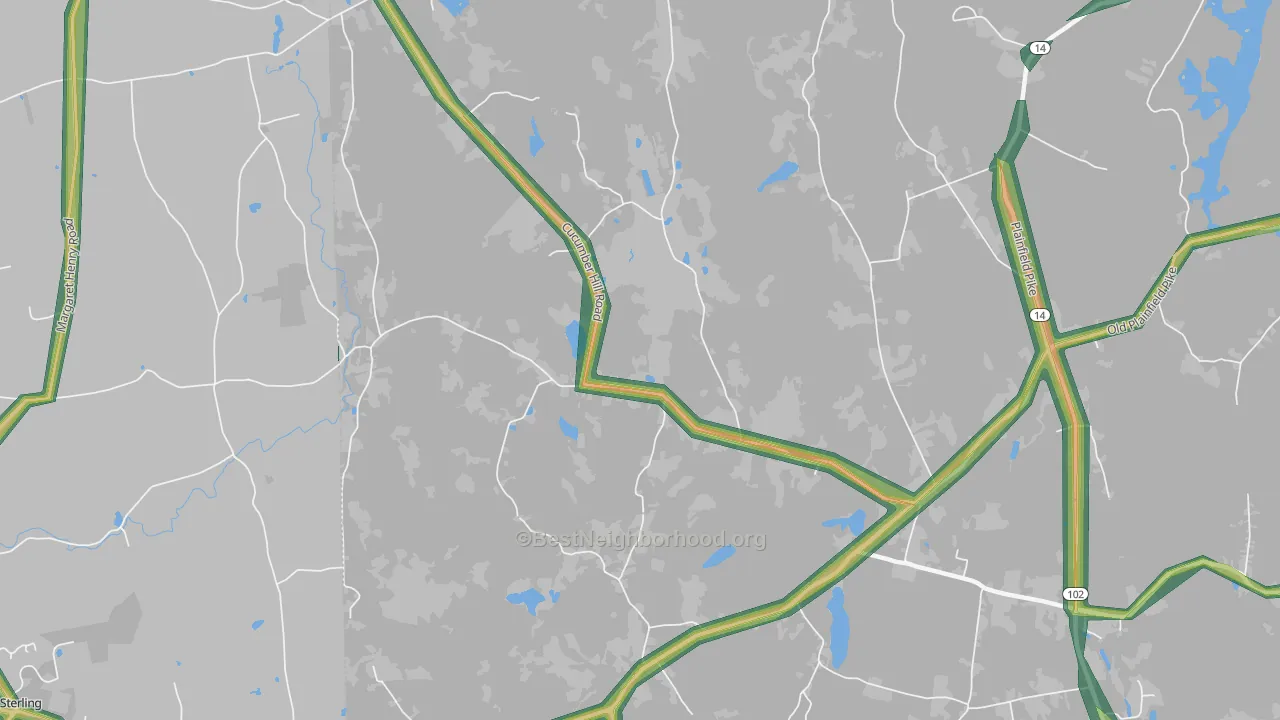 Vaughn Hollow, RI Map of Noise Levels in Vaughn Hollow