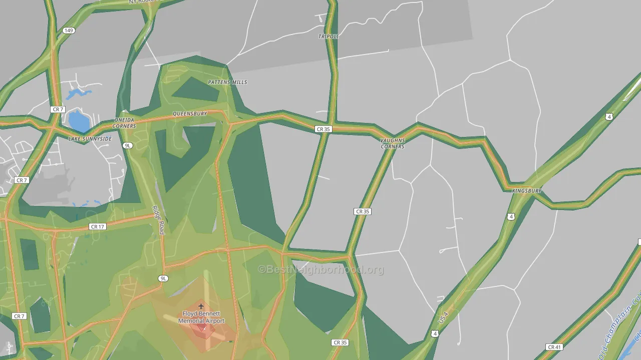 Vaughns Corners, NY Map of Noise Levels in Vaughns Corners
