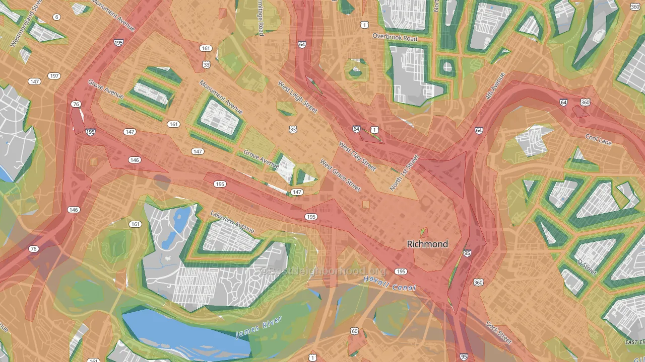 VCU, Richmond, VA Map of Noise Levels in VCU