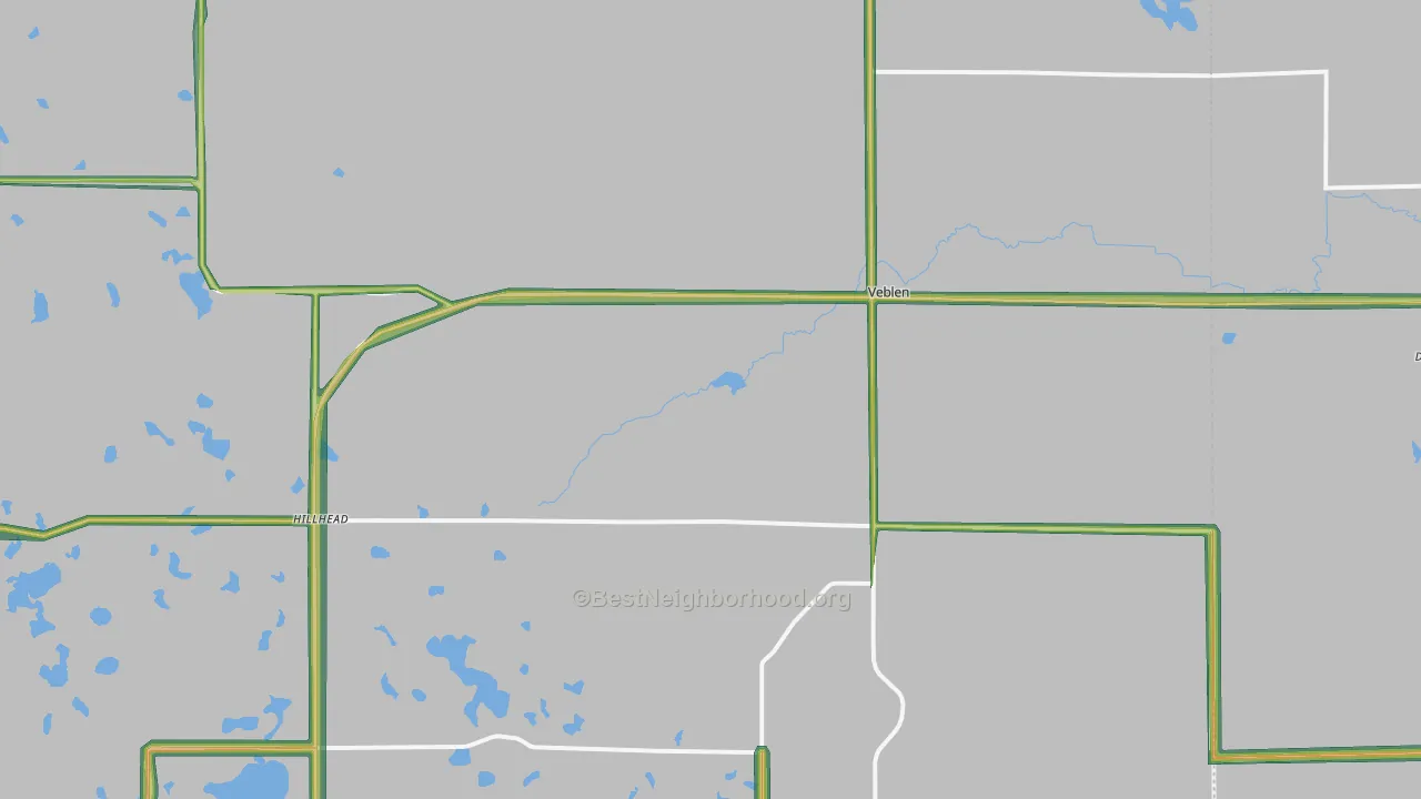 Veblen, SD Map of Noise Levels in Veblen