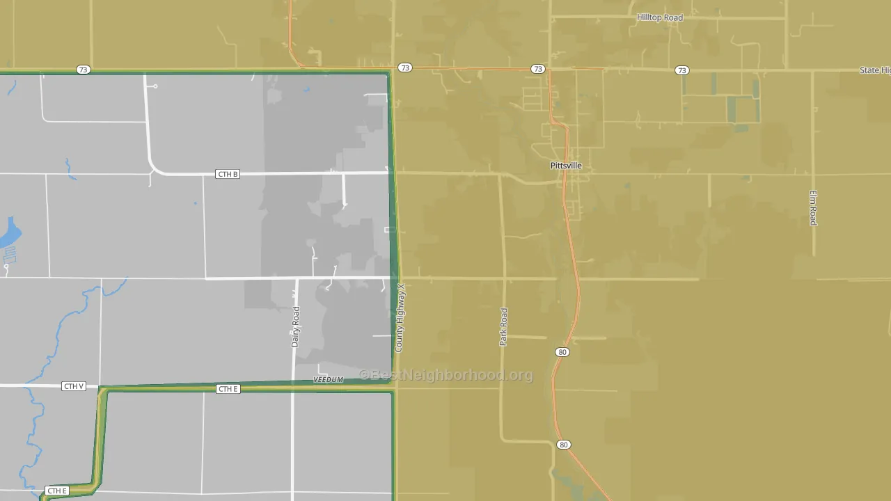 Veedum, WI Map of Noise Levels in Veedum