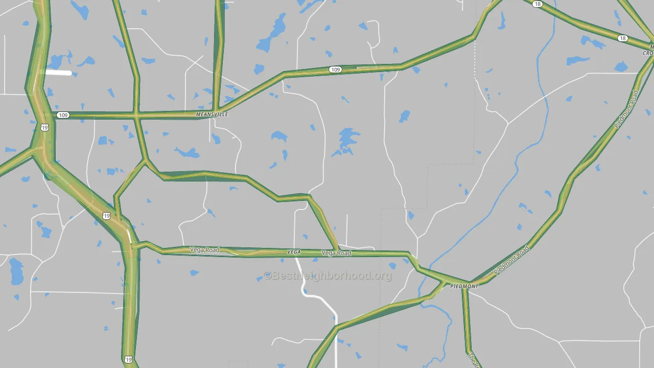 Vega, GA Map of Noise Levels in Vega