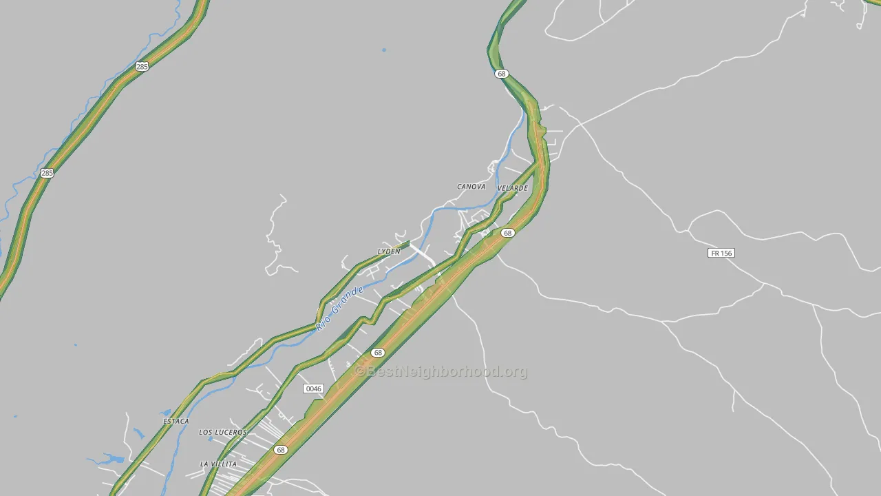 Velarde, NM Map of Noise Levels in Velarde