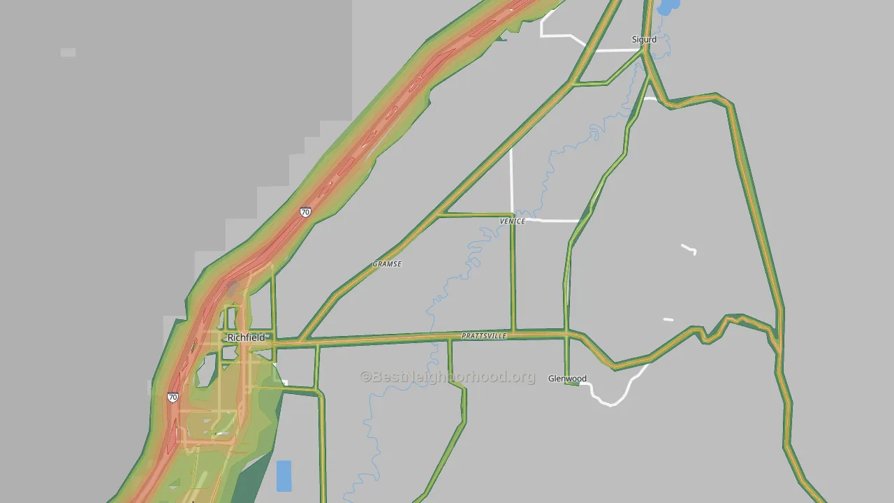 Venice, UT Map of Noise Levels in Venice