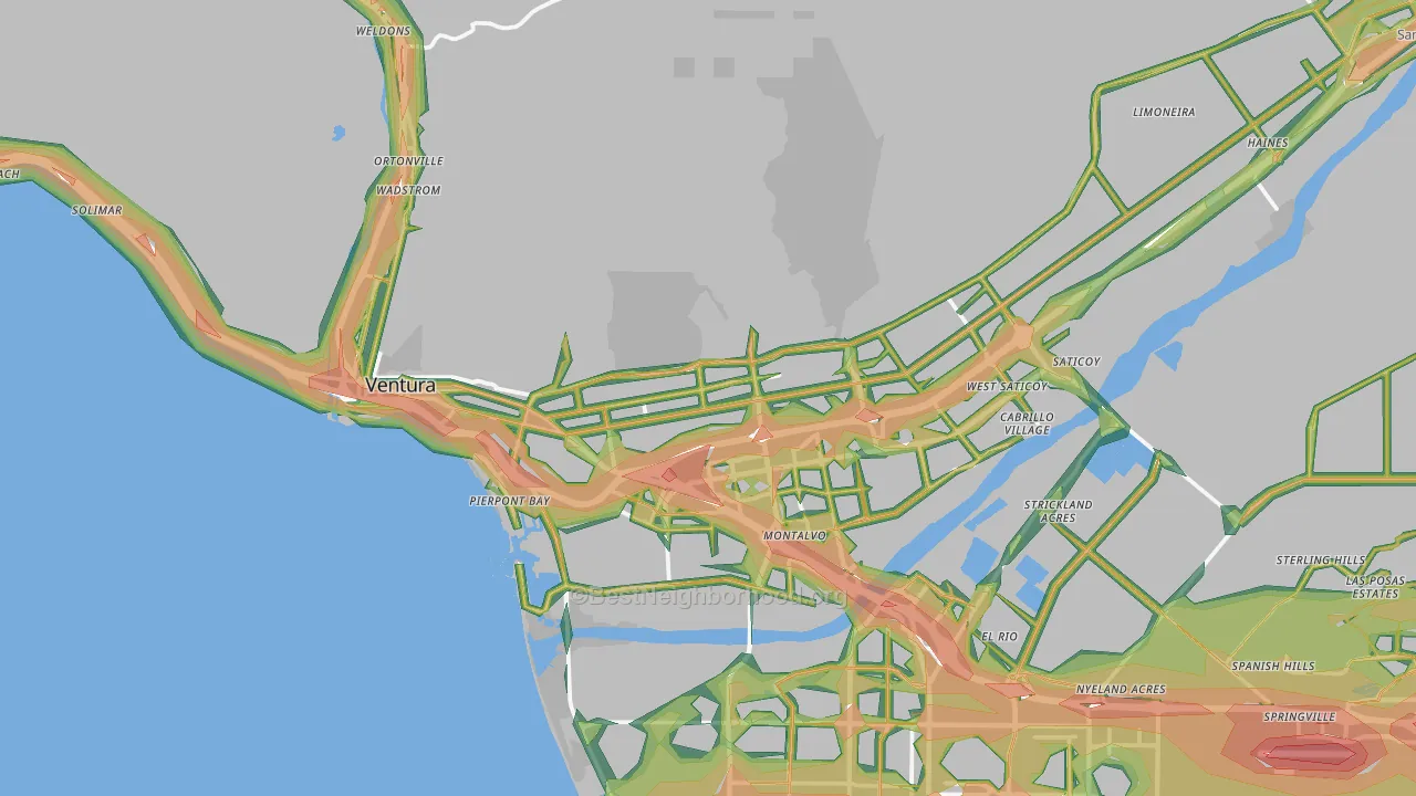 Ventura, CA Map of Noise Levels in Ventura
