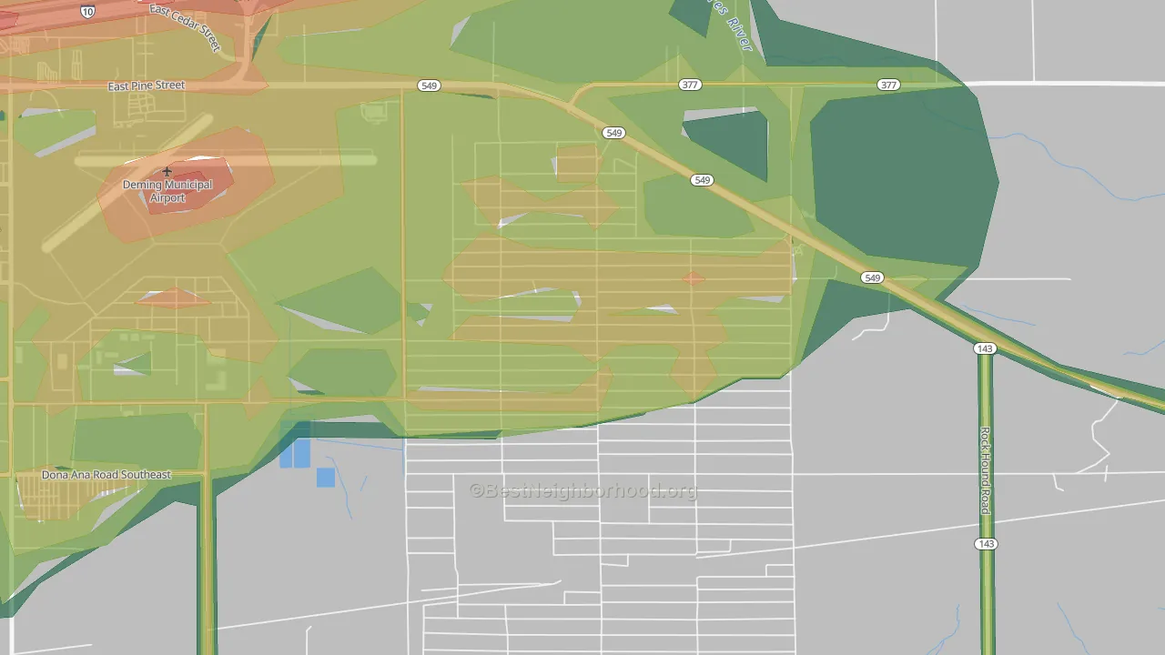 Ventura, NM Map of Noise Levels in Ventura