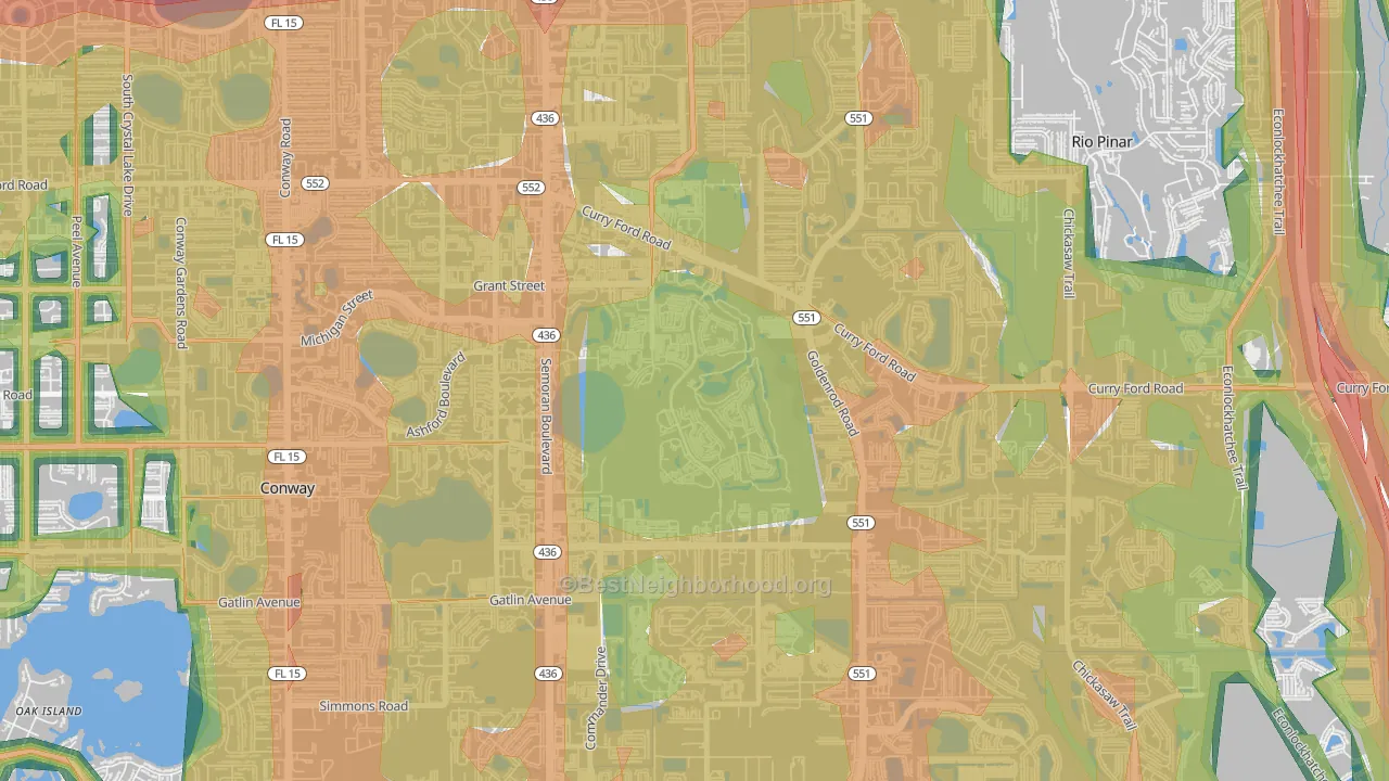 Ventura, Orlando, FL Map of Noise Levels in Ventura
