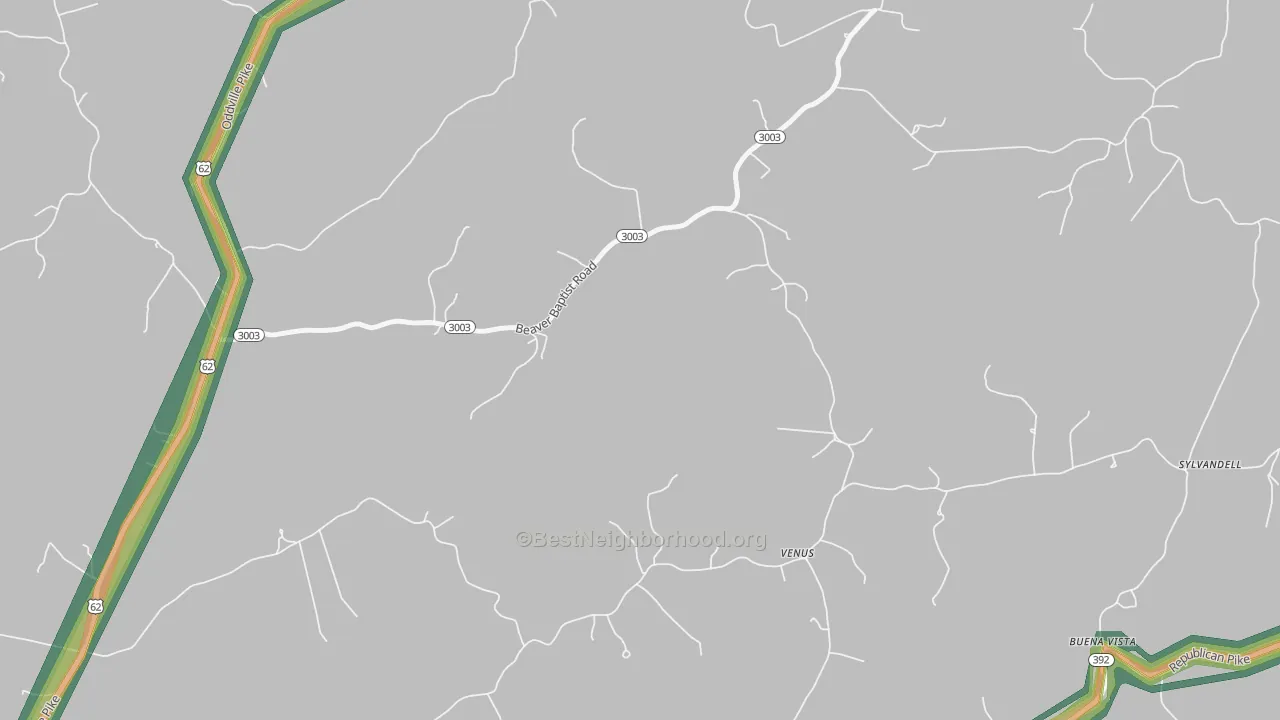 Venus, KY Map of Noise Levels in Venus