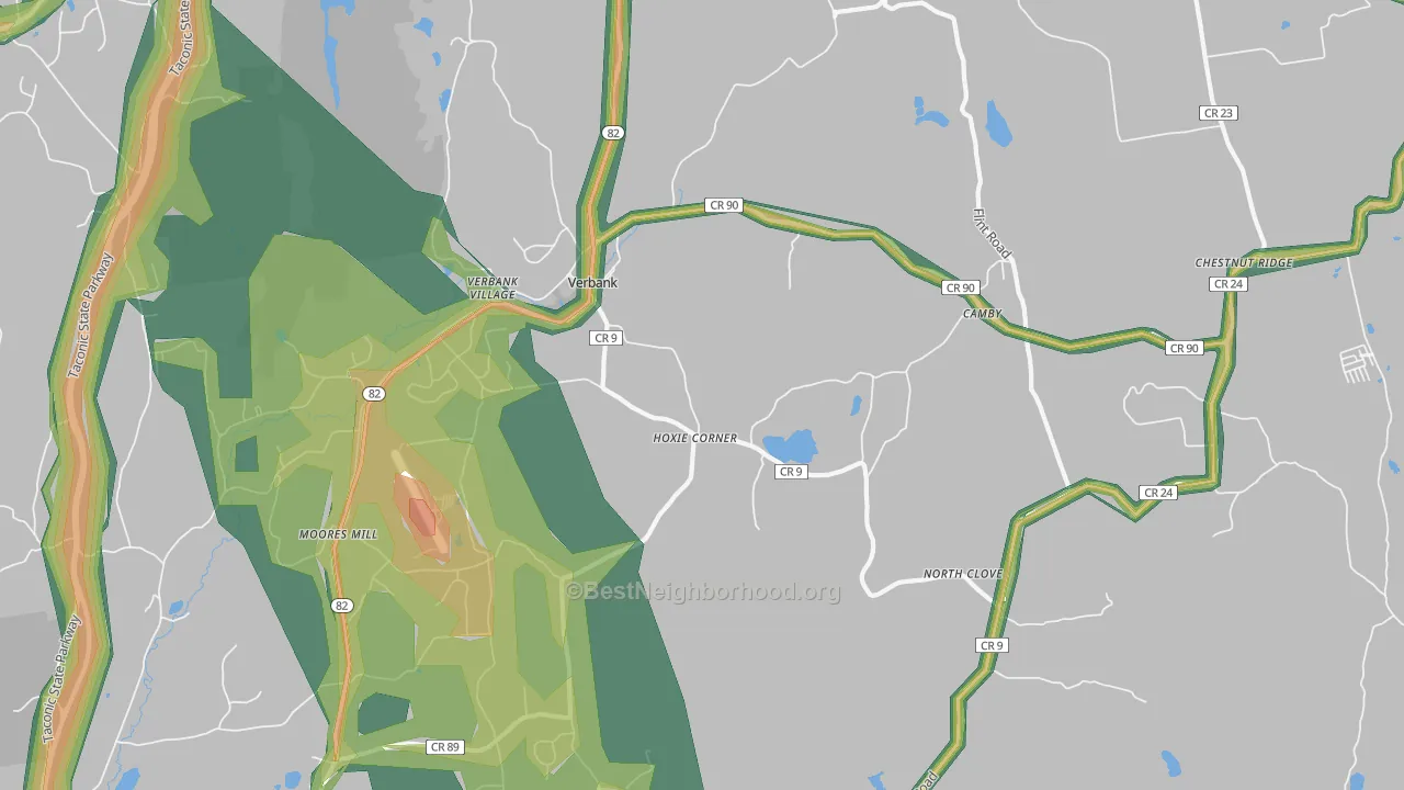 Verbank, NY Map of Noise Levels in Verbank