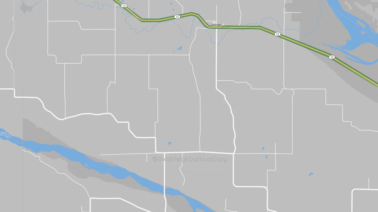 Verdel, NE Map of Noise Levels in Verdel