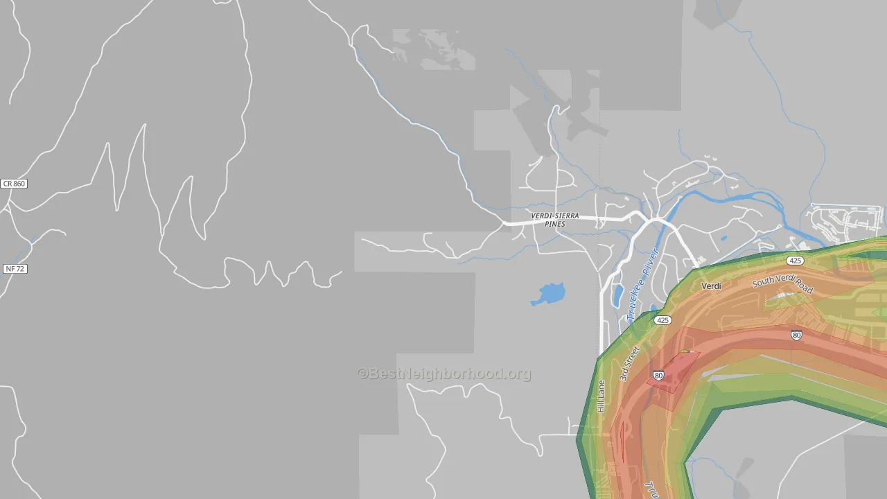 Verdi, CA Map of Noise Levels in Verdi