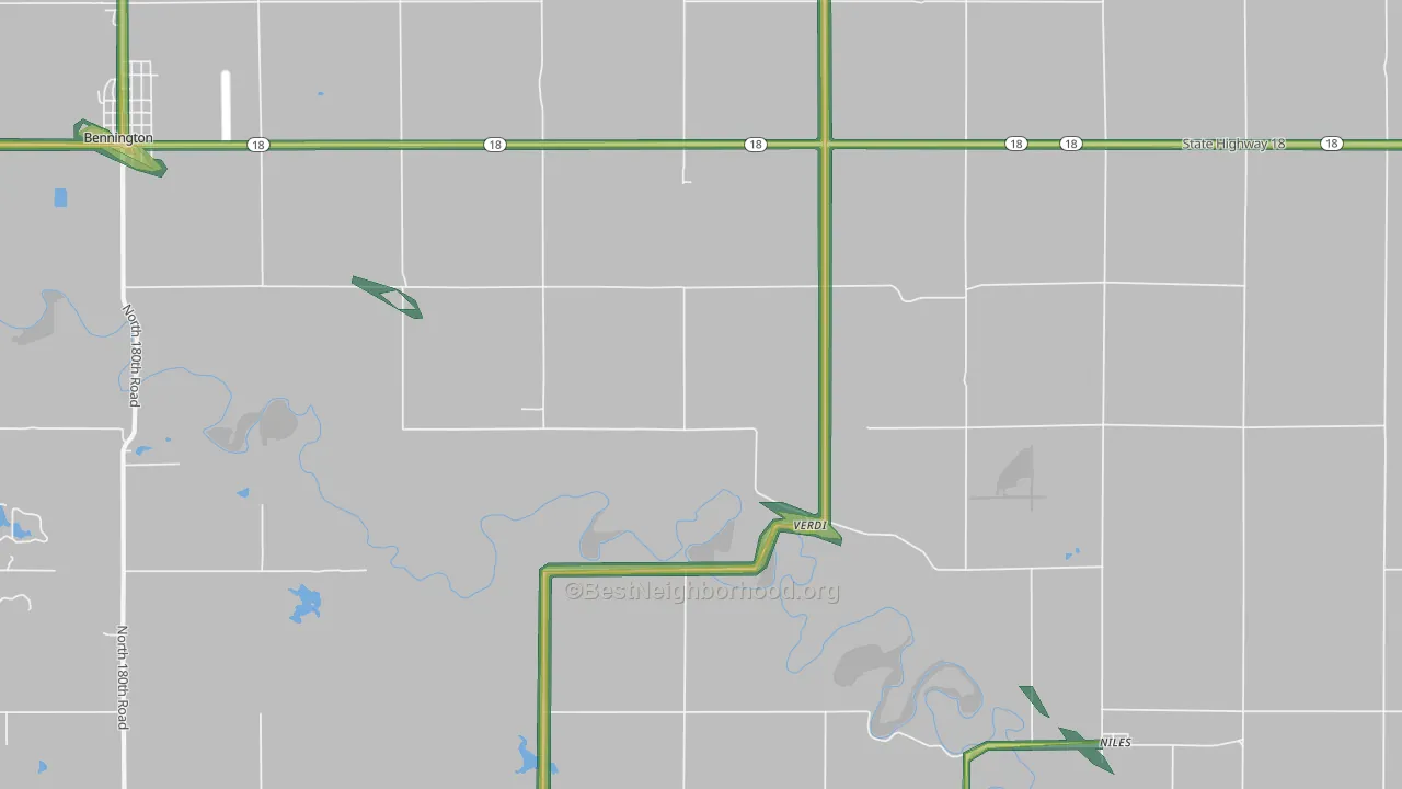 Verdi, KS Map of Noise Levels in Verdi