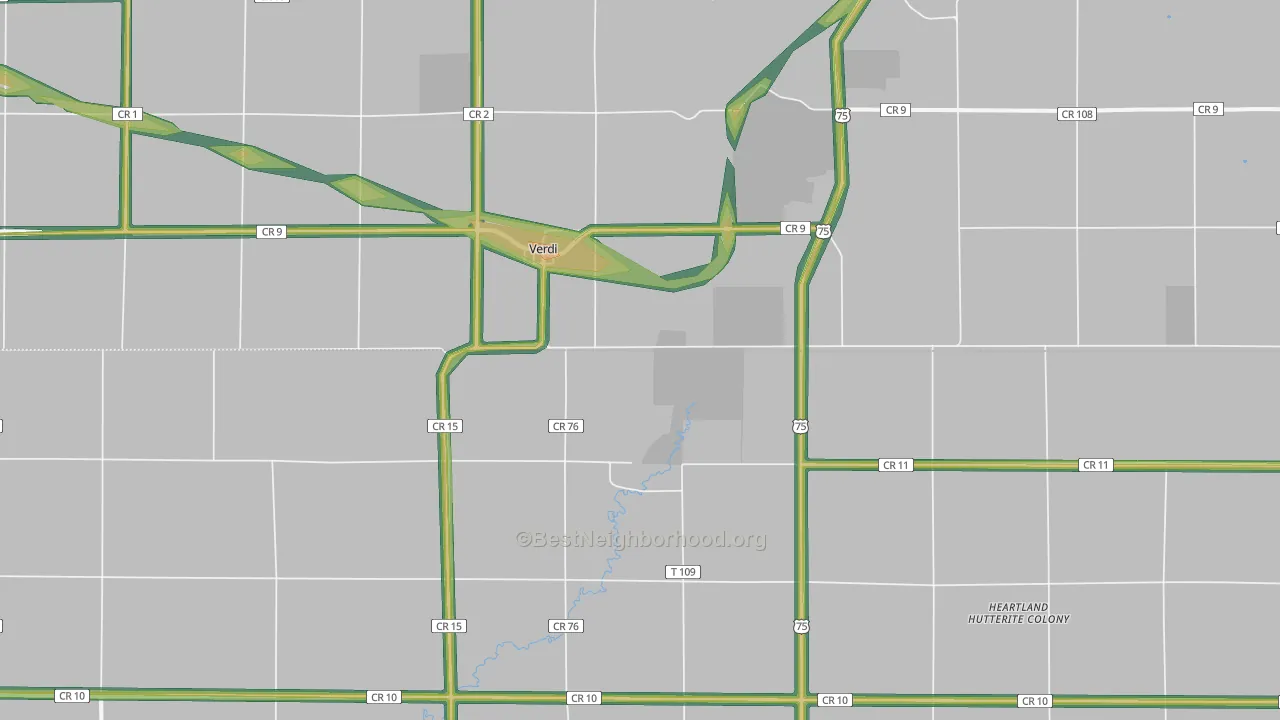Verdi, MN Map of Noise Levels in Verdi