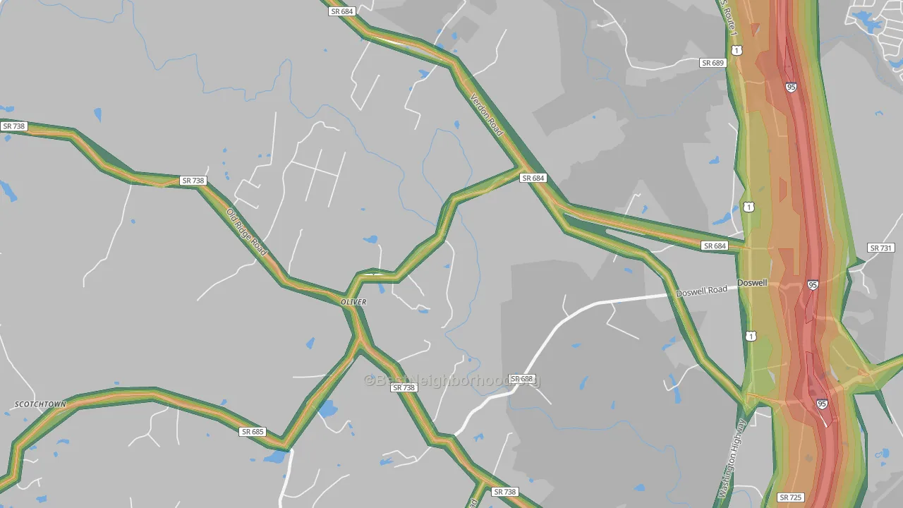 Verdon, VA Map of Noise Levels in Verdon