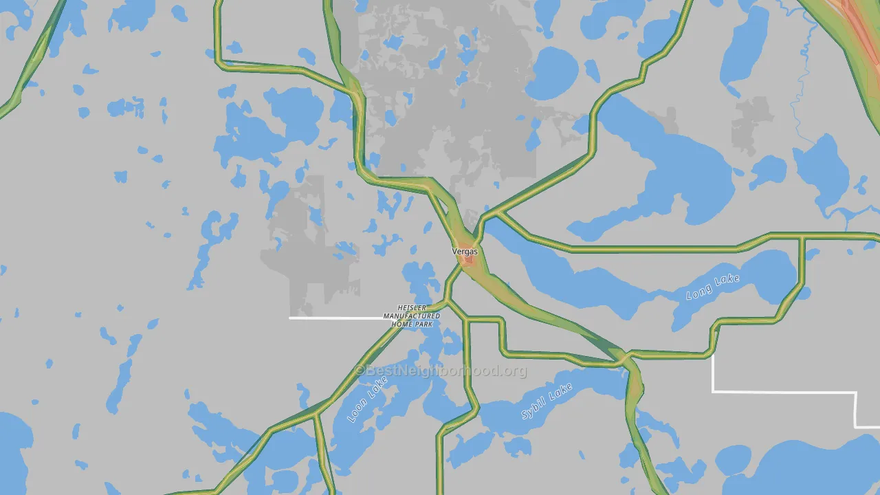 Vergas, MN Map of Noise Levels in Vergas