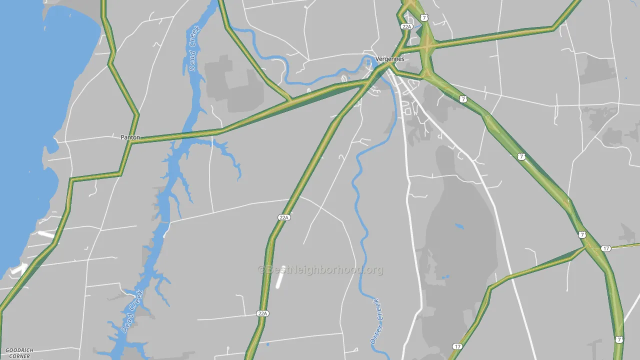 Vergennes, VT Map of Noise Levels in Vergennes