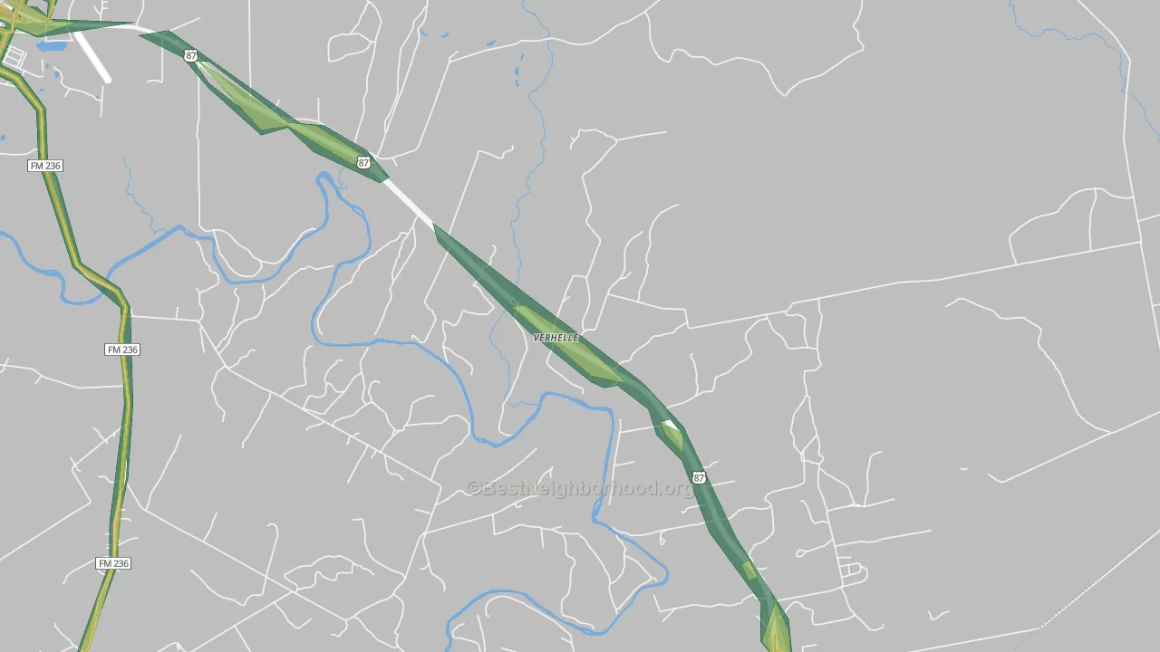 Verhelle, TX Map of Noise Levels in Verhelle