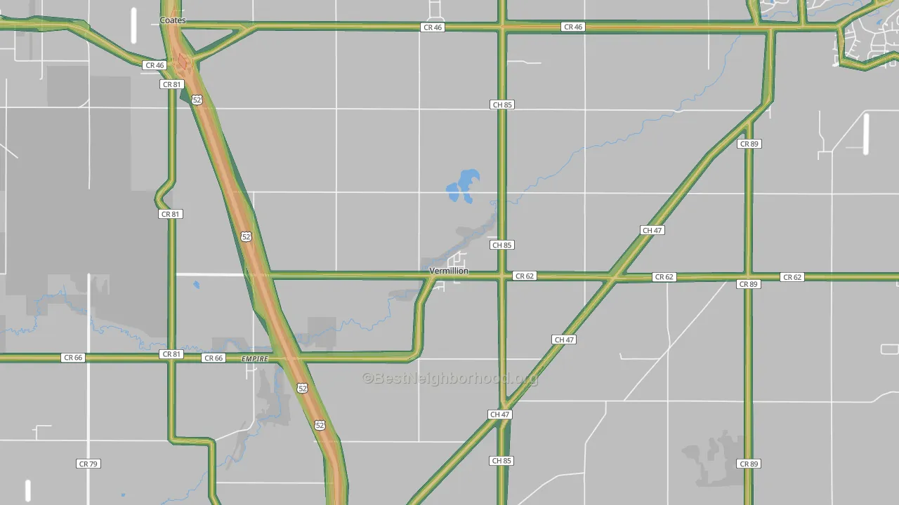 Vermillion, MN Map of Noise Levels in Vermillion