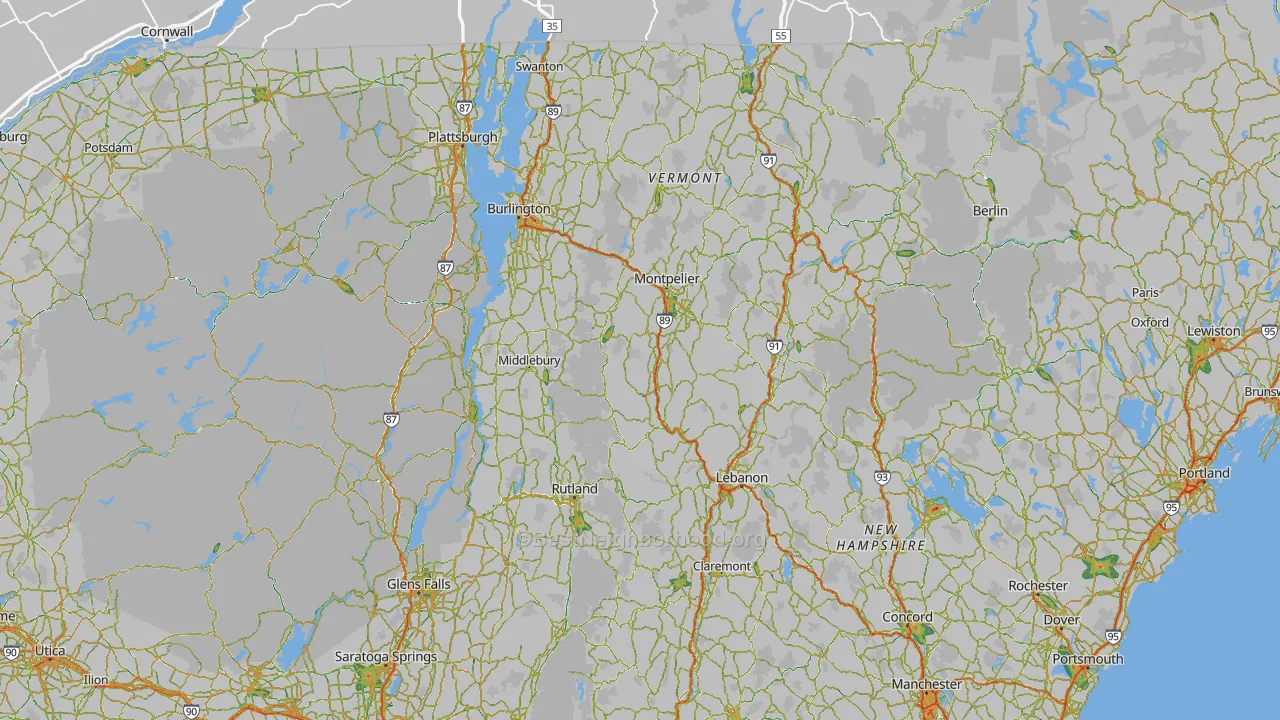 Vermont Map of Noise Levels in Vermont