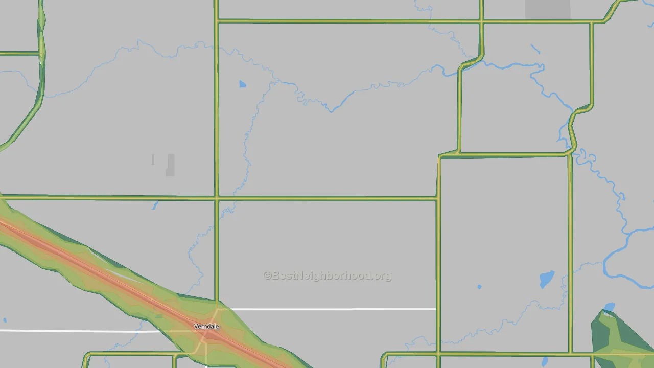 Verndale, MN Map of Noise Levels in Verndale