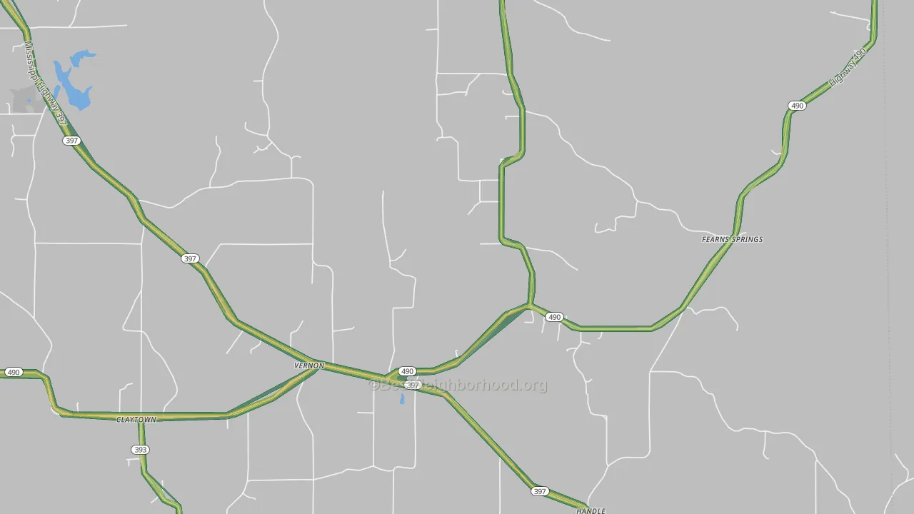 Vernon, MS Map of Noise Levels in Vernon