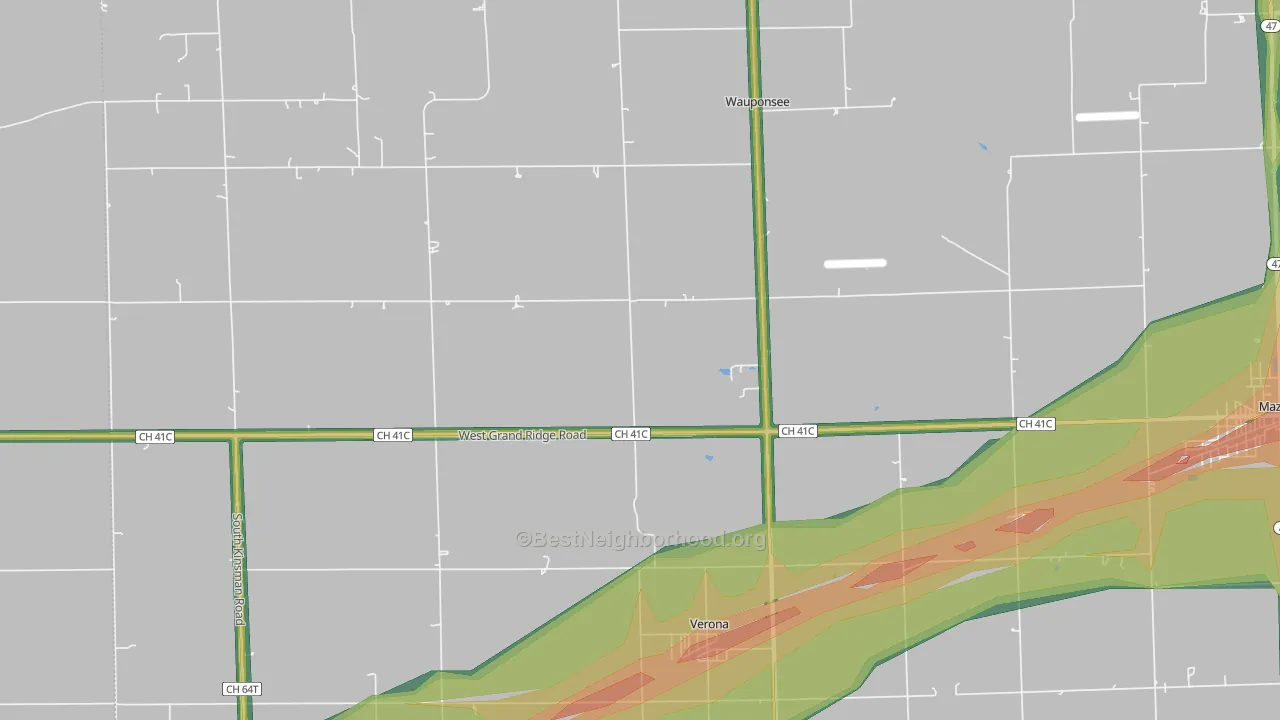Verona, IL Map of Noise Levels in Verona