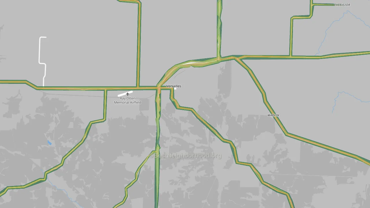 Versailles, MO Map of Noise Levels in Versailles