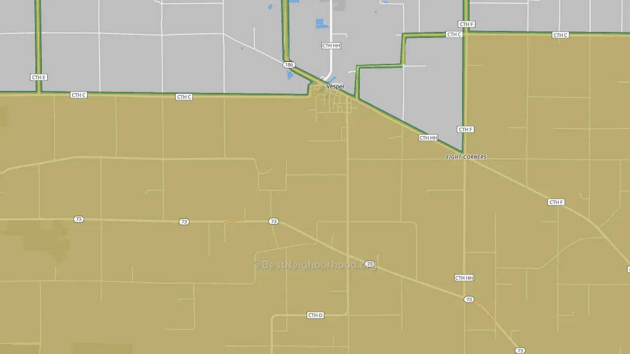 Vesper, WI Map of Noise Levels in Vesper