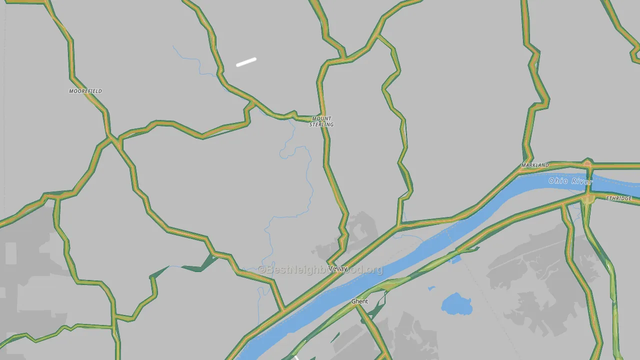Vevay, IN Map of Noise Levels in Vevay