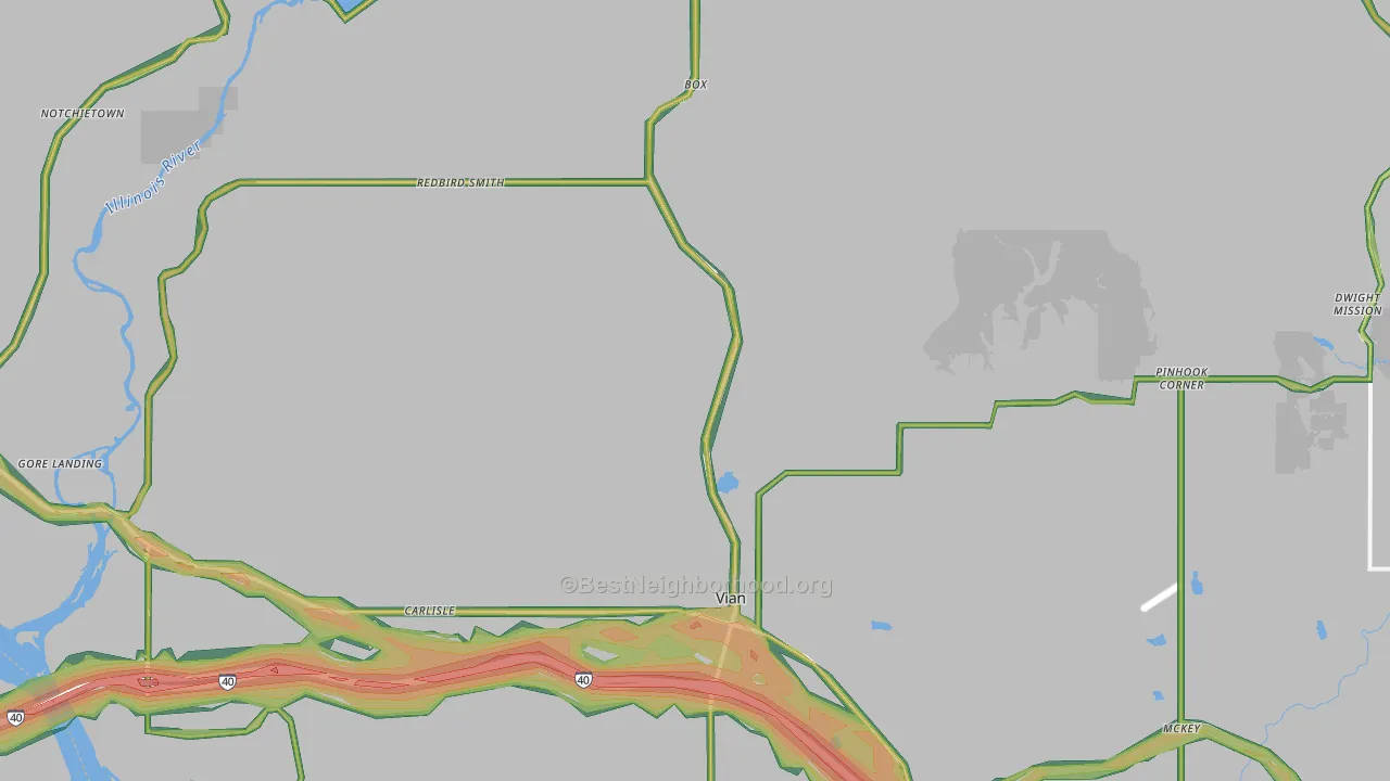 Vian, OK Map of Noise Levels in Vian