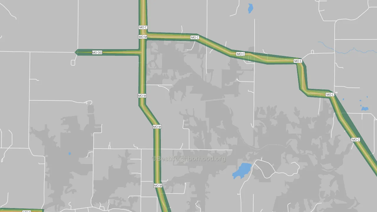 Vibbard, MO Map of Noise Levels in Vibbard