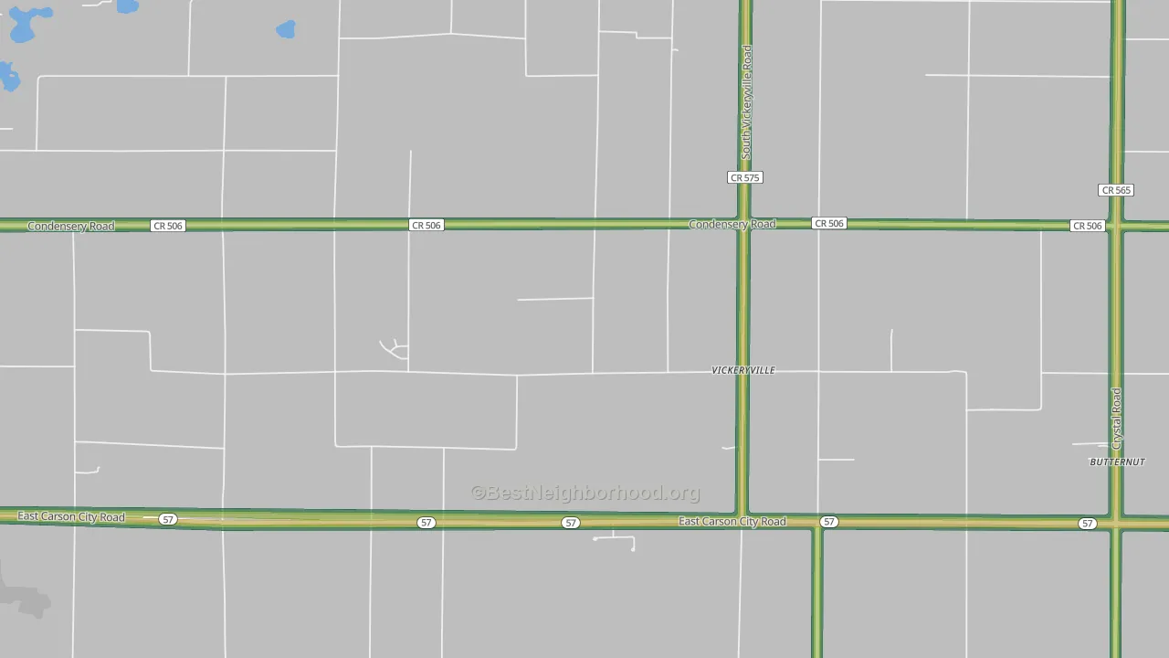 Vickeryville, MI Map of Noise Levels in Vickeryville