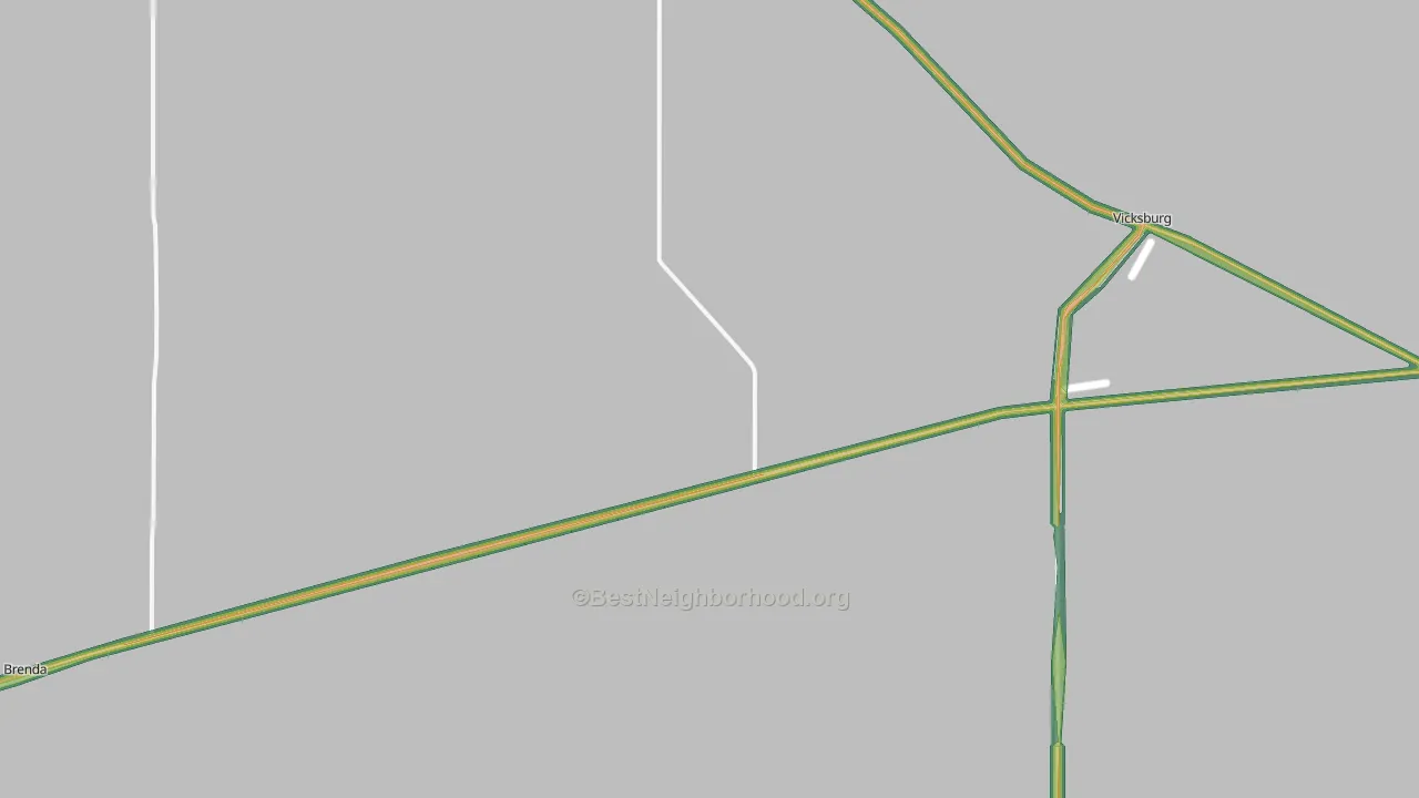 Vicksburg, AZ Map of Noise Levels in Vicksburg