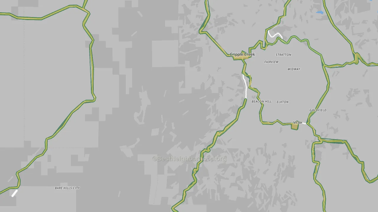 Victor, CO Map of Noise Levels in Victor