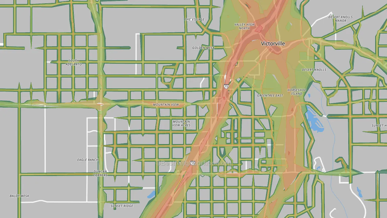 Victorville, CA Map of Noise Levels in Victorville