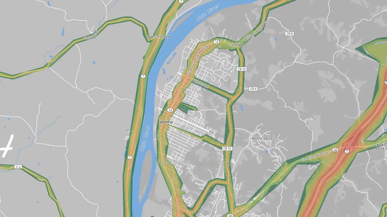 Vienna, WV Map of Noise Levels in Vienna