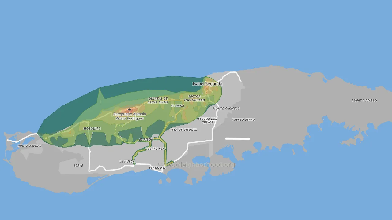 Vieques Municipio, PR Map of Noise Levels in Vieques Municipio