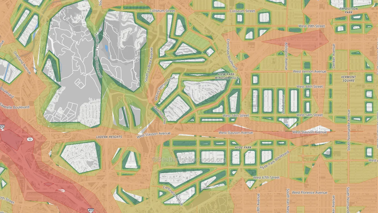 View Park-Windsor Hills, CA Map of Noise Levels in View Park-Windsor Hills