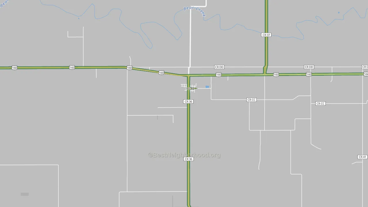 Vilas, CO Map of Noise Levels in Vilas