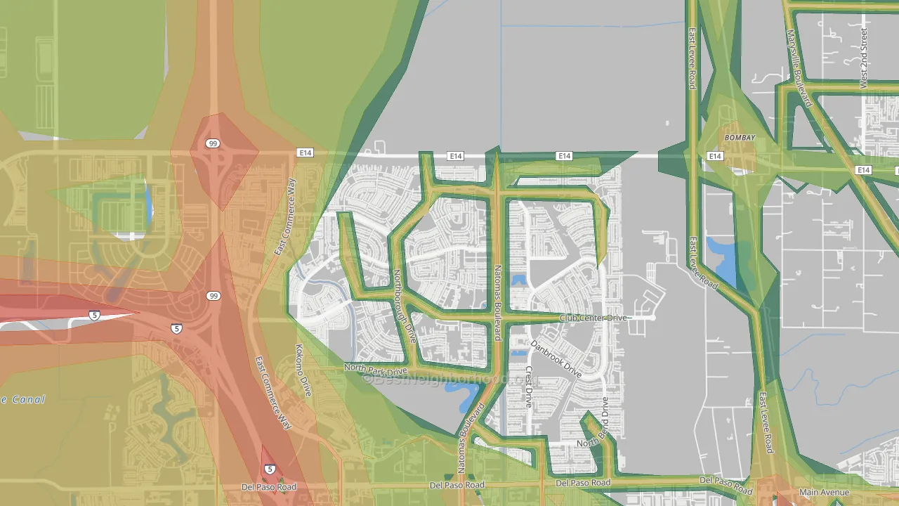 Village 9, Sacramento, CA Map of Noise Levels in Village 9