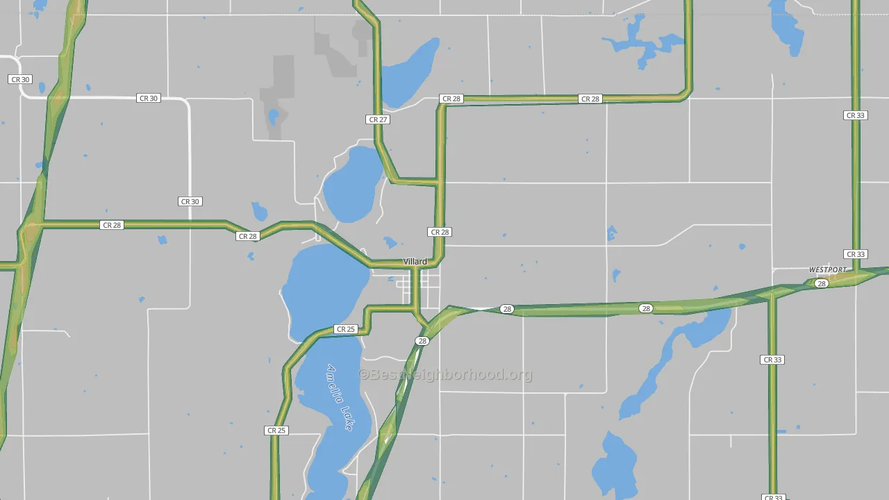 Villard, MN Map of Noise Levels in Villard