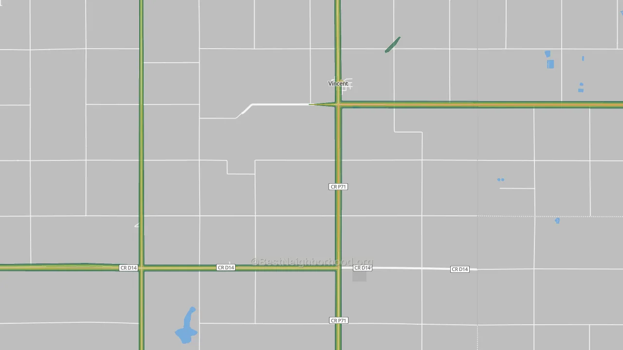 Vincent, IA Map of Noise Levels in Vincent