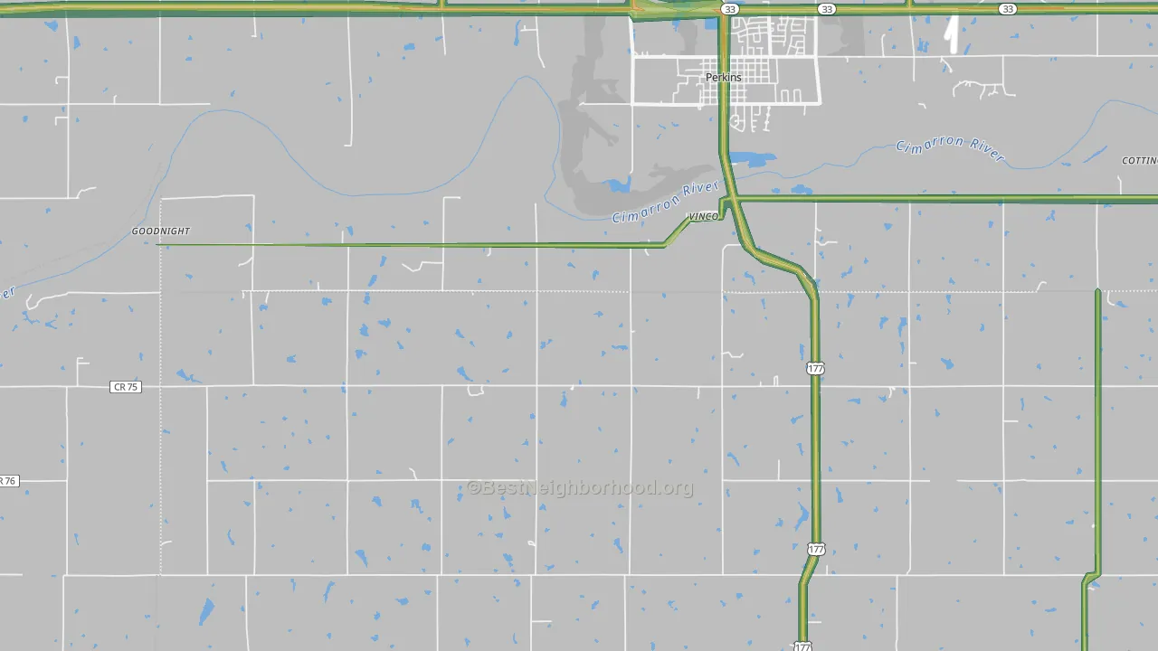 Vinco, OK Map of Noise Levels in Vinco