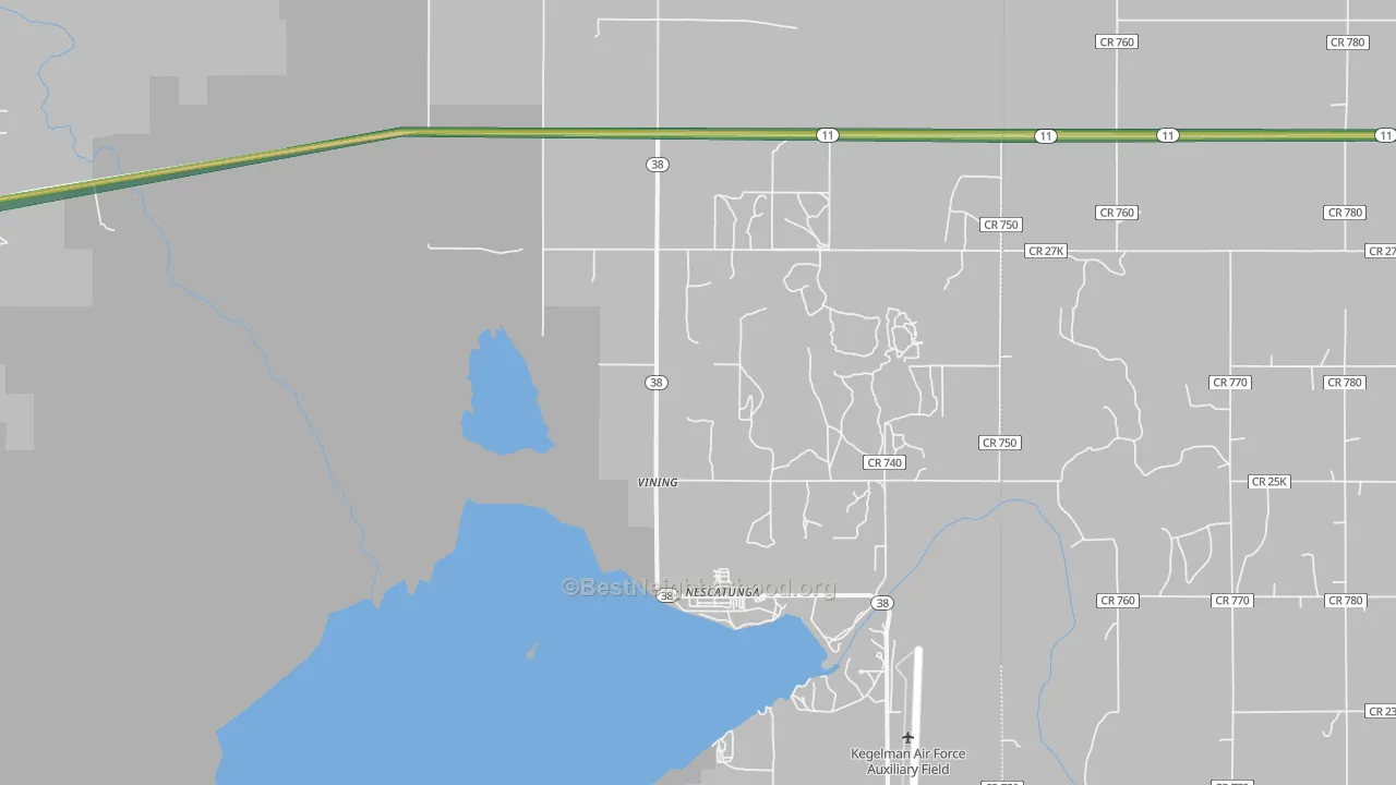 Vining, OK Map of Noise Levels in Vining