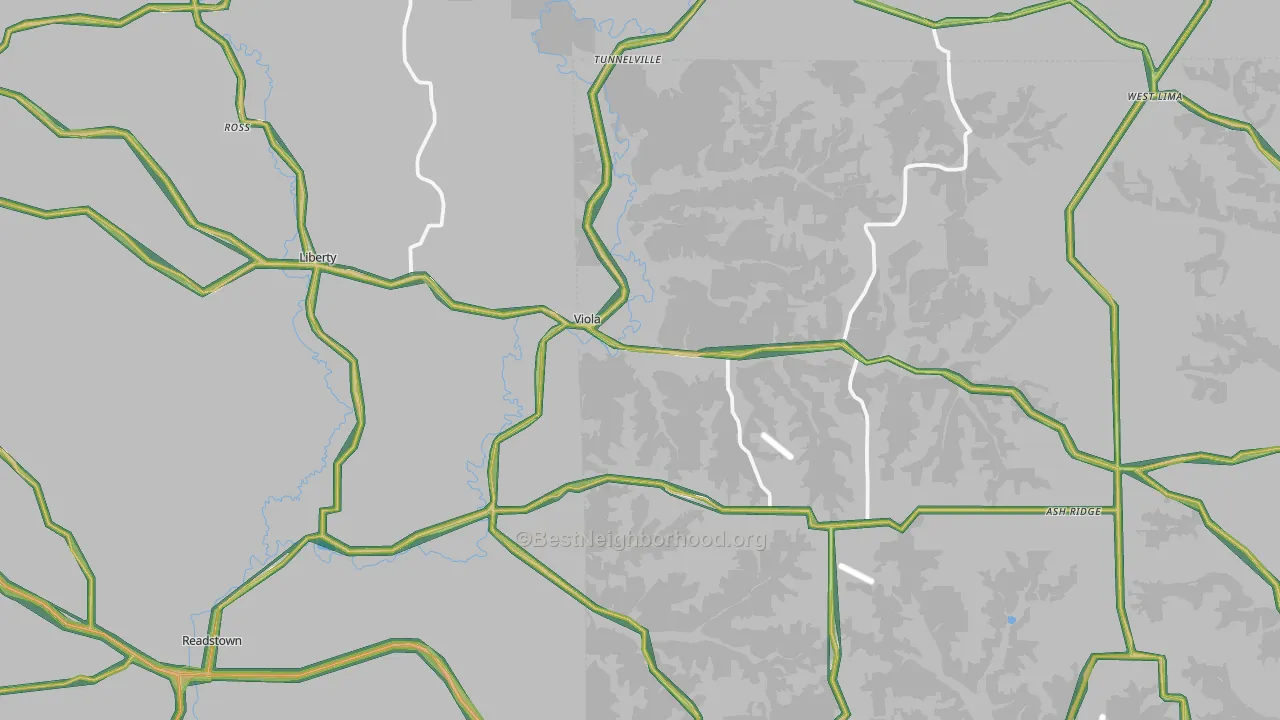 Viola, WI Map of Noise Levels in Viola