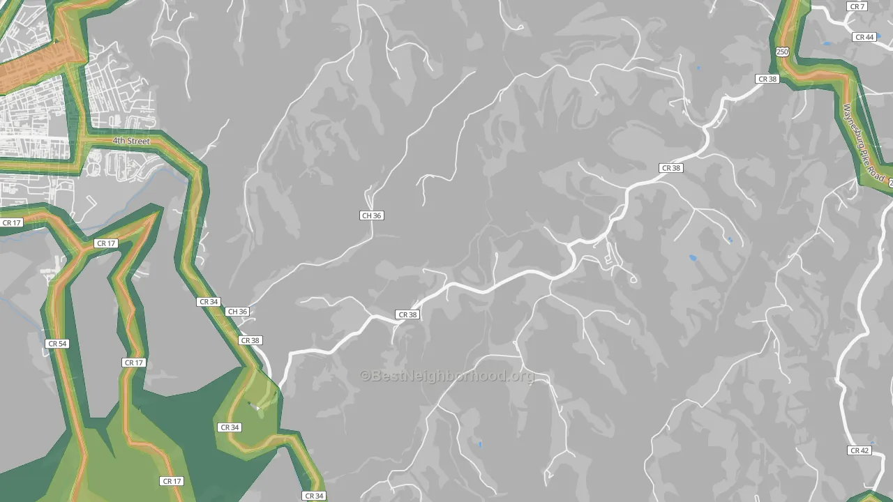 Viola, WV Map of Noise Levels in Viola