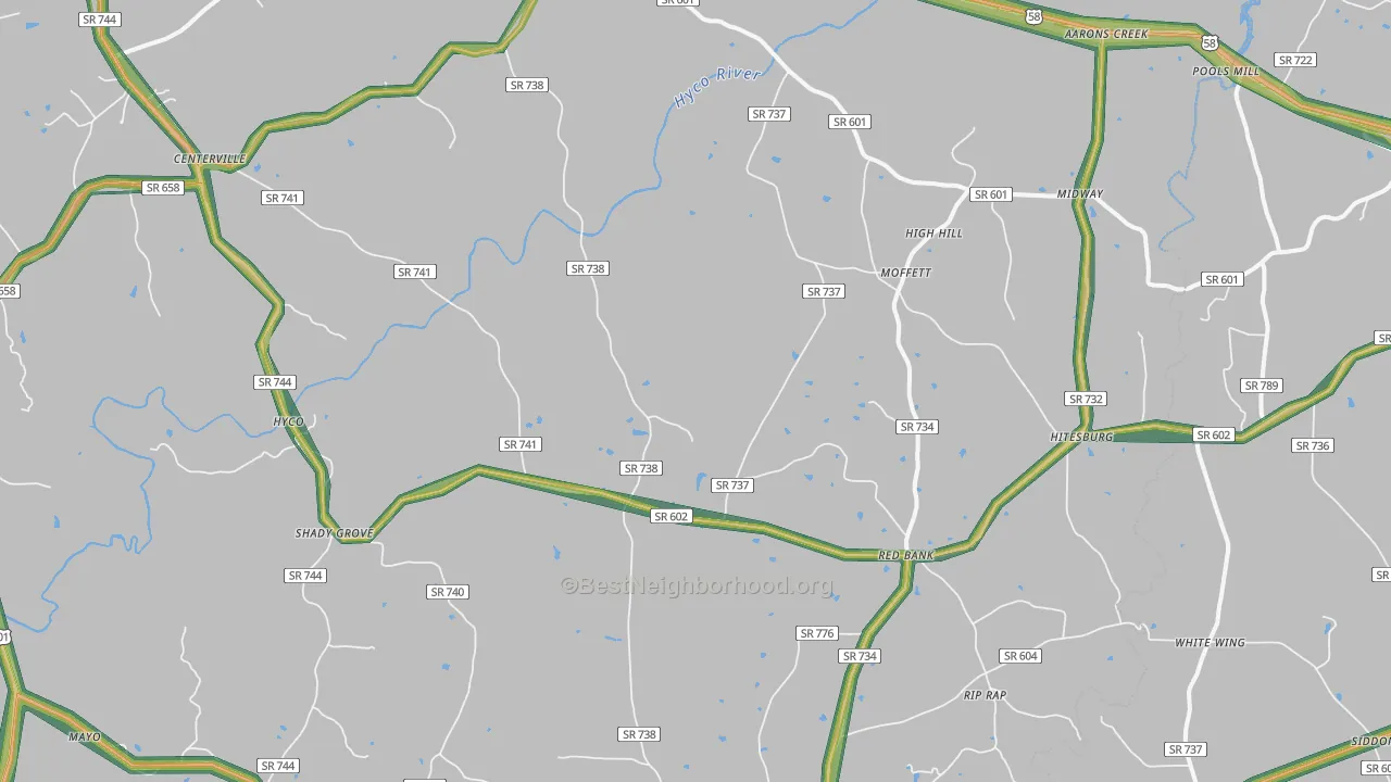 Virgilina, VA Map of Noise Levels in Virgilina